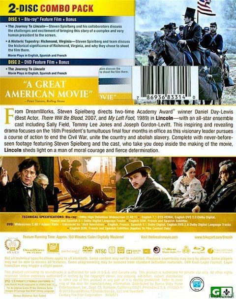 151216lincolnb Lincoln Blu-Ray + DVD Zona 1