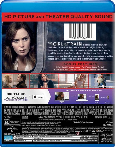 The Girl on the Train Bluray + DVD (incluye slipcover)