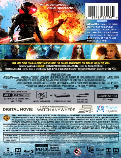 [USADO] Aquaman UHD4K + Blu-Ray (Steelbook) (Sin J-Card)