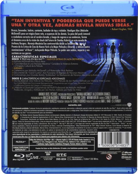 104224_back A Clockwork Orange (La Naranja Mecánica) Blu-Ray