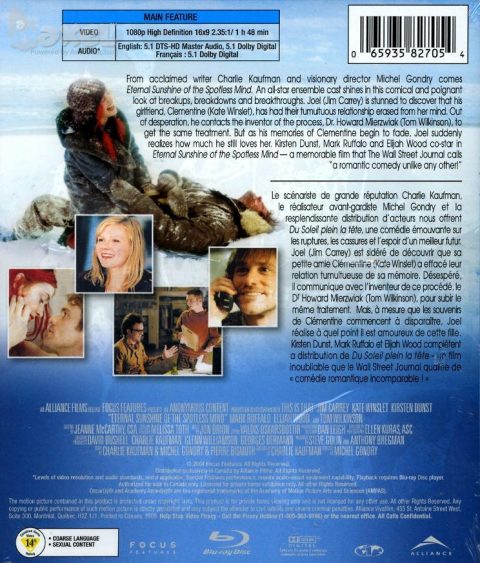 [USADO] Eternal Sunshine of the Spotless Mind Blu-ray (CAN)