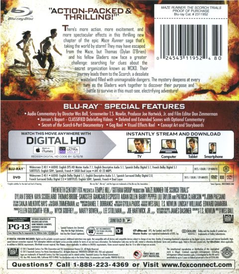 The Maze Runner: The Scorch Trials Blu-Ray