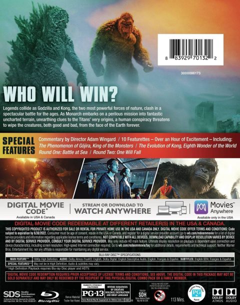 289698_back Godzilla vs. Kong Blu-Ray + DVD