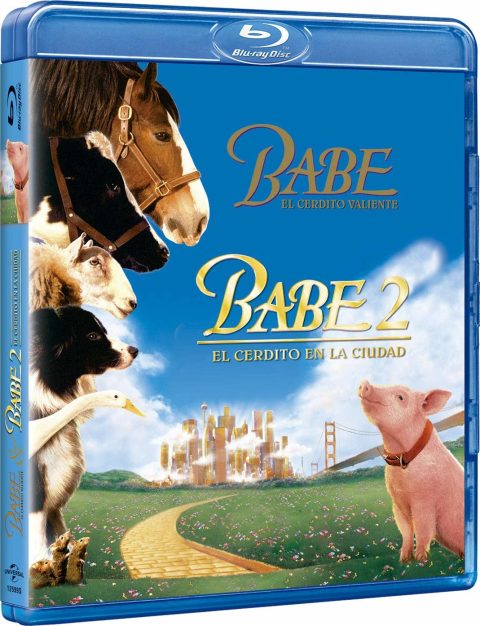 258716_front Babe 2-Movie Collection (Babe El Cerdito Valiente / Babe 2 El Cerdito en la Ciudad) Blu-Ray