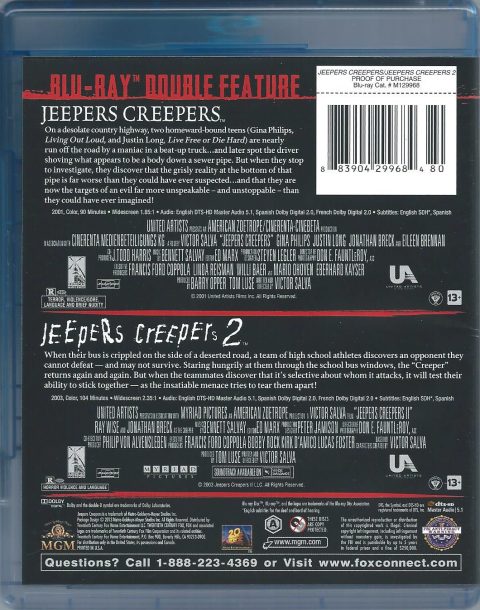 77880_back Jeepers Creepers / Jeepers Creepers 2 Blu-ray