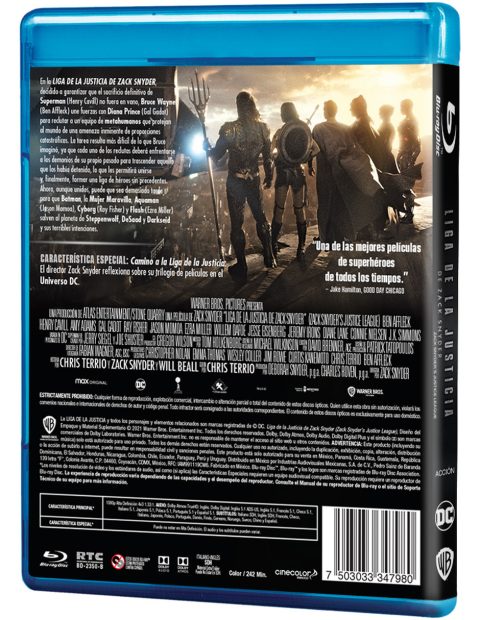 Zack Snyder’s Justice League (Liga de la Justicia de Zack Snyder) Blu-Ray