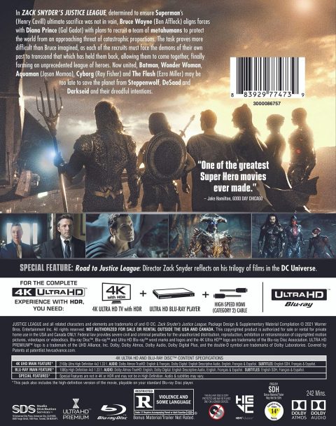 Zack Snyder's Justice League UHD4K + Blu-Ray (US) (incluye slipcover)