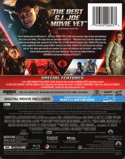295437_slipback Snake Eyes: G.I. Joe Origins UHD4K + Blu-Ray (Steelbook)