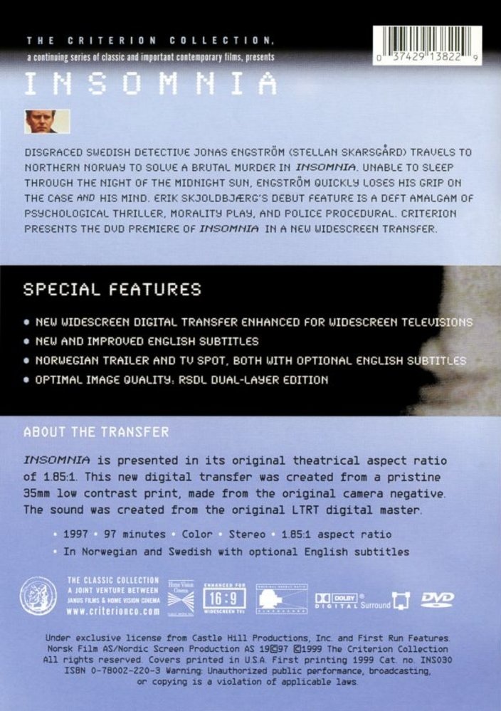 Insomnia (The Criterion Collection) DVD ZONA 1 - Imagen 2