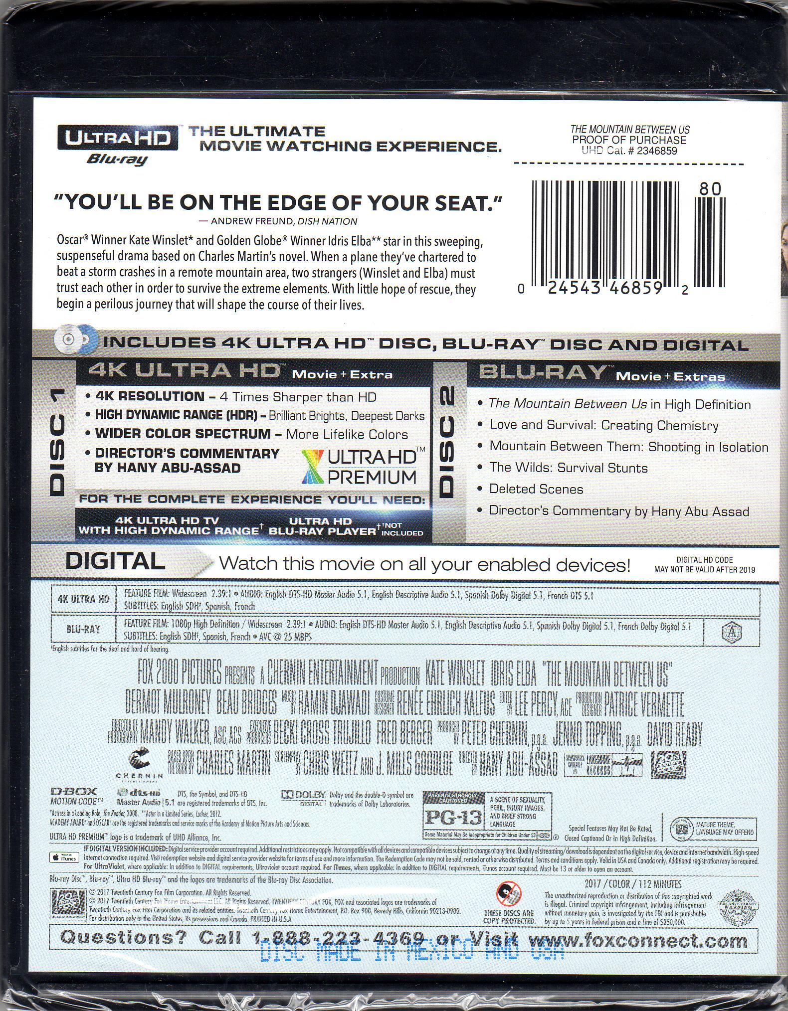 The Mountain Between Us UHD4K Blu Ray F lmico The Mountain Between Us UHD4K Blu Ray F lmico