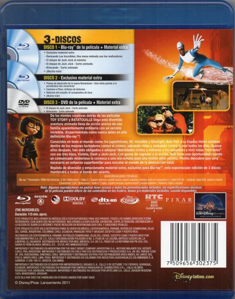 [USADO] The Incredibles (Los Increibles) Blu-Ray + DVD