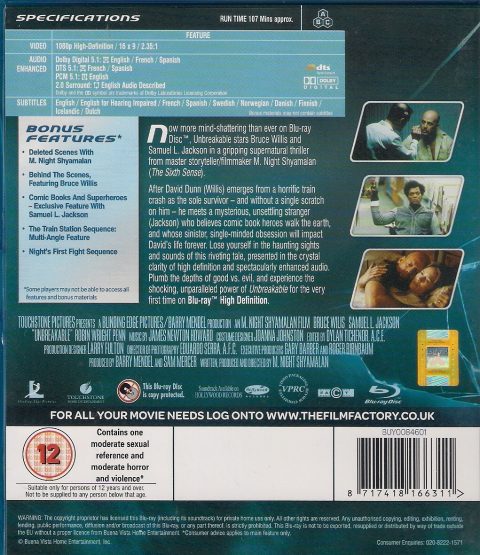 [USADO] Unbreakable Blu-Ray (UK)
