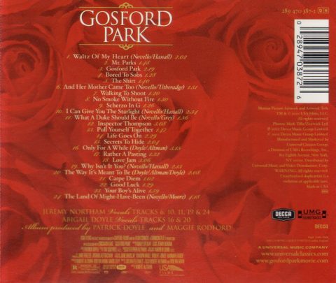 [USADO] Gosford Park (Original Motion Picture Score CD