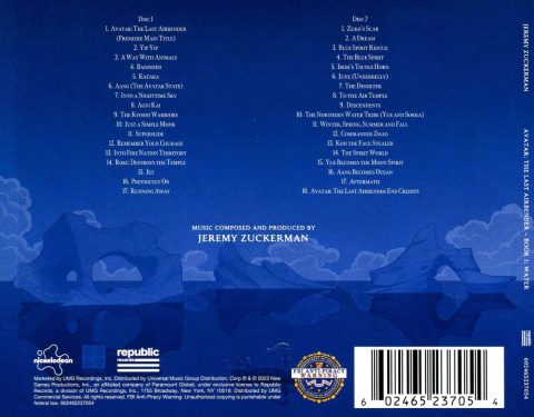 Avatar The Last Airbender Book 1: Water - Music from the Animated Series CD