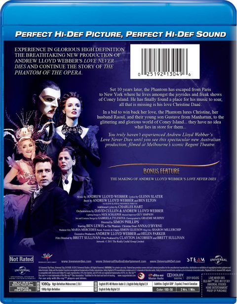 Version 1.0.0 Andrew Lloyd Webber's Love Never Dies Blu-Ray (UK)