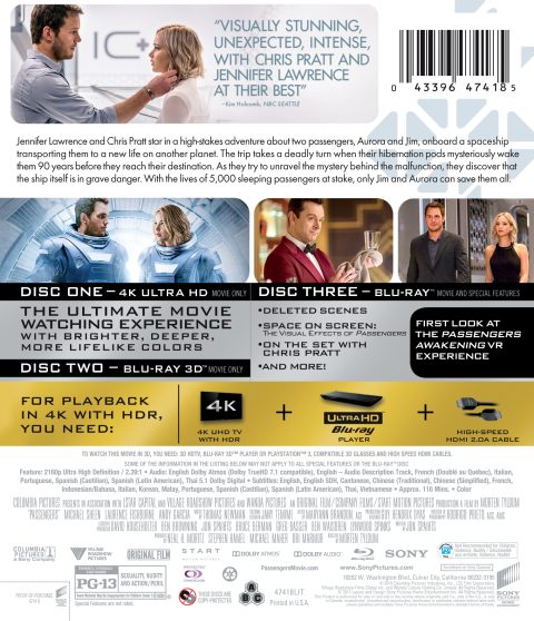 [USADO] Passengers UHD4K + Blu-ray 3D + Blu-Ray