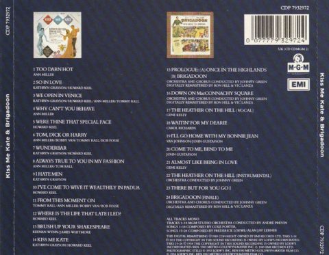 [USADO] Kiss Me Kate & Brigadoon (Original MGM Soundtrack Recordings) CD