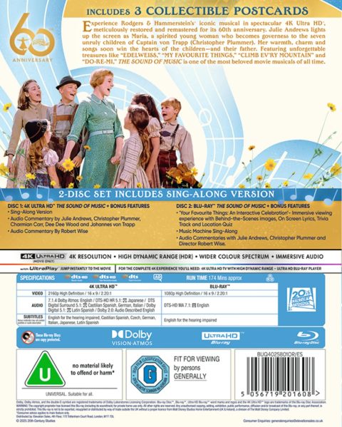The Sound of Music UHD4K + Blu-Ray (60th Anniversary Edition) (UK)