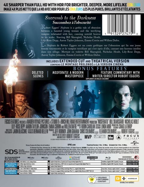 Nosferatu (2024) UHD4K + Blu-Ray (Extended Cut) (Limited Edition SteelBook) (UK)
