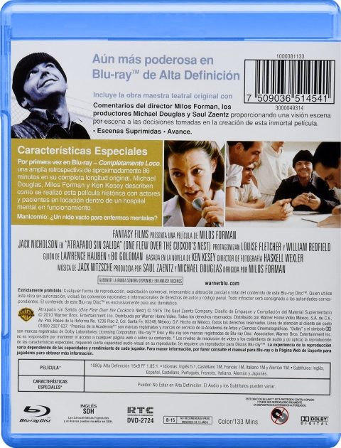 117926_back One Flew Over the Cuckoo's Nest (Atrapado Sin Salida) Blu-Ray