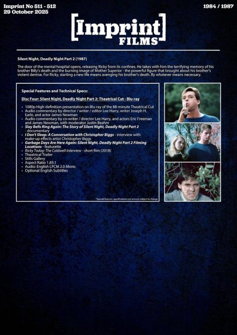 Silent Night Deadly Night Parts 1 & 2 UHD4K + Blu-Ray + (Limited Box Set)