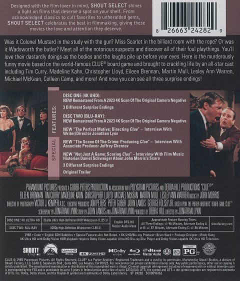 [USADO] Clue UHD4K + Blu-Ray (Shout Factory)