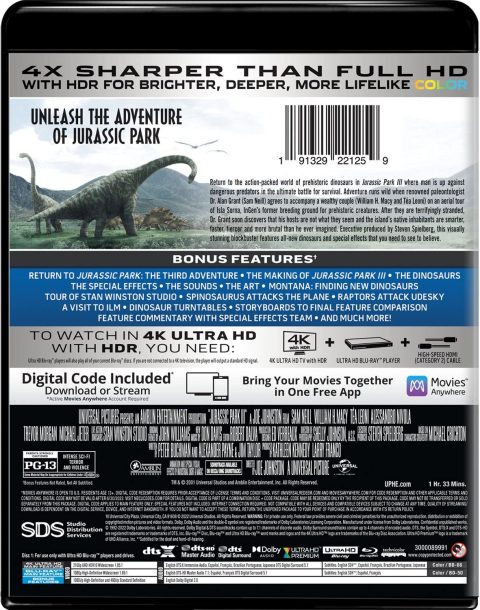 [USADO] Jurassic Park III UHD4K (Incluye Slipcover)