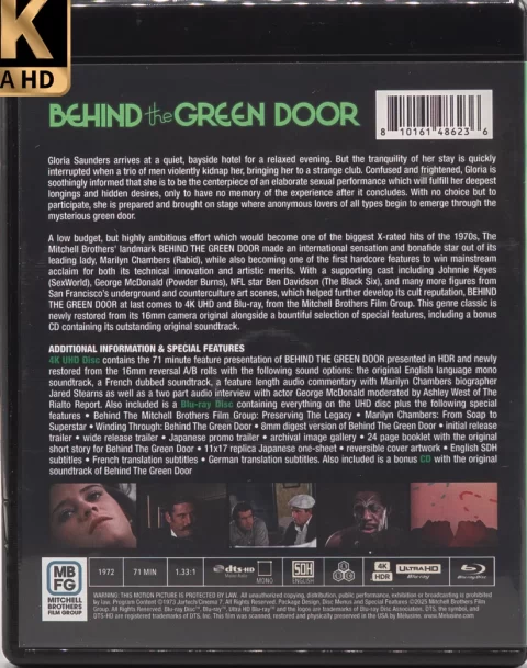 Behind the Green Door UHD4K + Blu-Ray + CD (Vynegar Syndrome / Edición limitada a 4.000 copias)
