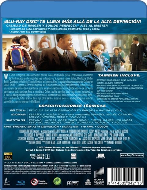 [USADO] The Pursuit of Happyness (En Busca de la Felicidad) Blu-ray