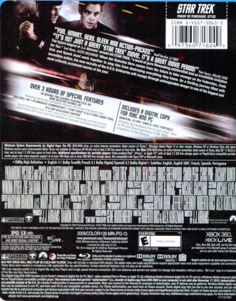 [USADO] Star Trek (2009) 3-Disc Special Edition Blu-Ray (Incluye Slipcover)