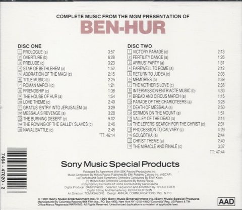 [USADO] Complete Music From The MGM Presentation Of Ben-Hur CD