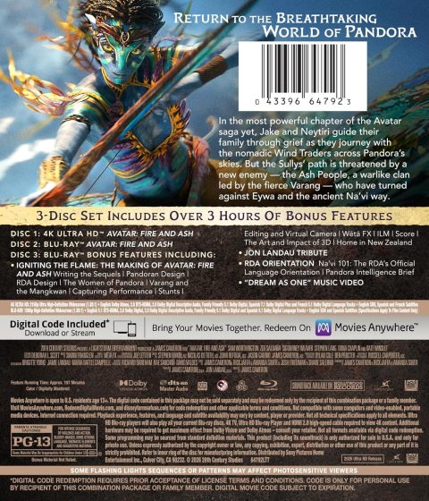 P2 Avatar: Fire and Ash UHD4K + Blu-Ray (Limited Edition Collectible SteelBook)