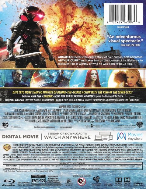 [USADO] Aquaman Limited Edition Blu-Ray (Digibook / Lenticular) (Sin J-Card)