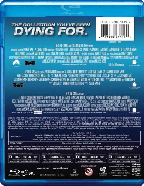 Friday the 13th (2009) / A Nightmare on Elm Street / Freddy vs Jason (Warner Triple Feature) Blu-ray