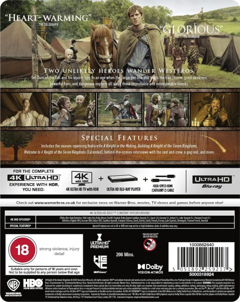 407245_slipback A Knight of the Seven Kingdoms - The Complete First Season UHD4K + Blu-Ray Steelbook (UK)