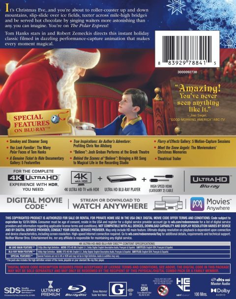 [USADO] The Polar Express UHD4K + Blu-Ray (incluye slipcover)