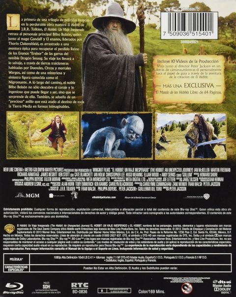 [USADO] The Hobbit: An Unexpected Journey (El Hobbit: Un Viaje Inesperado) Digibook Blu-Ray