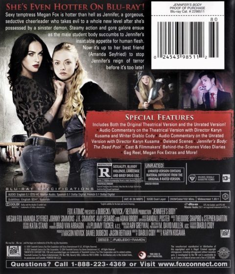 [USADO] Jennifer's Body (Unrated + Theatrical) Blu-Ray (Halloween Faceplate)