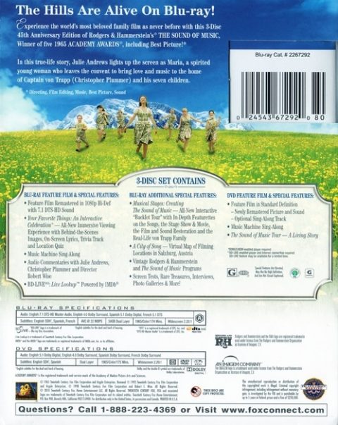 [USADO] The Sound of Music (45th Anniversary) Blu-Ray (caja dañada)