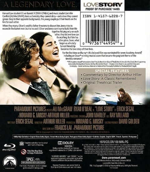 [USADO] Love Story Blu-Ray