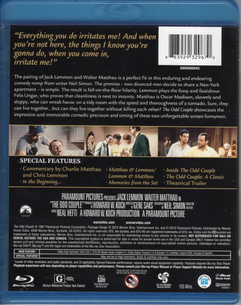 [USADO] The Odd Couple Blu-ray