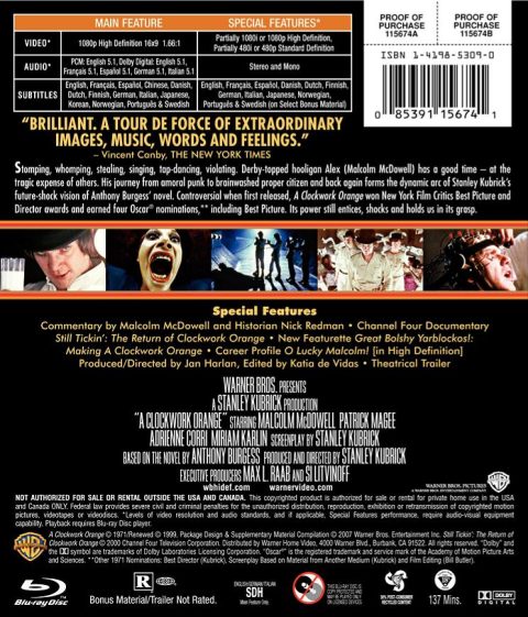 [USADO] A Clockwork Orange Blu-Ray