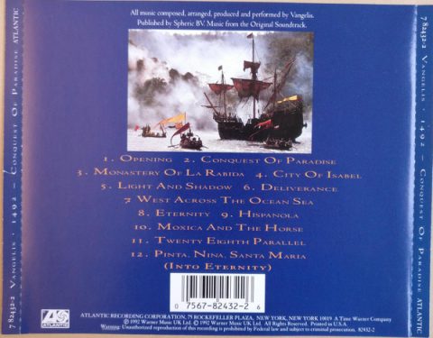 [USADO] 1492, Conquest Of Paradise - Music From The Original Soundtrack CD